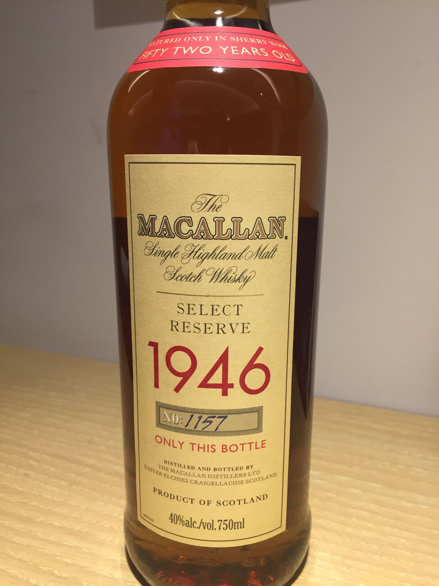 Macallan 1946 Select Reserve 52 Years Old Chi Chi Whisky